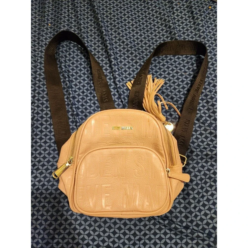 STEVE MADDEN mini Pink backpack with pockets&tassel - Picture 2 of 10